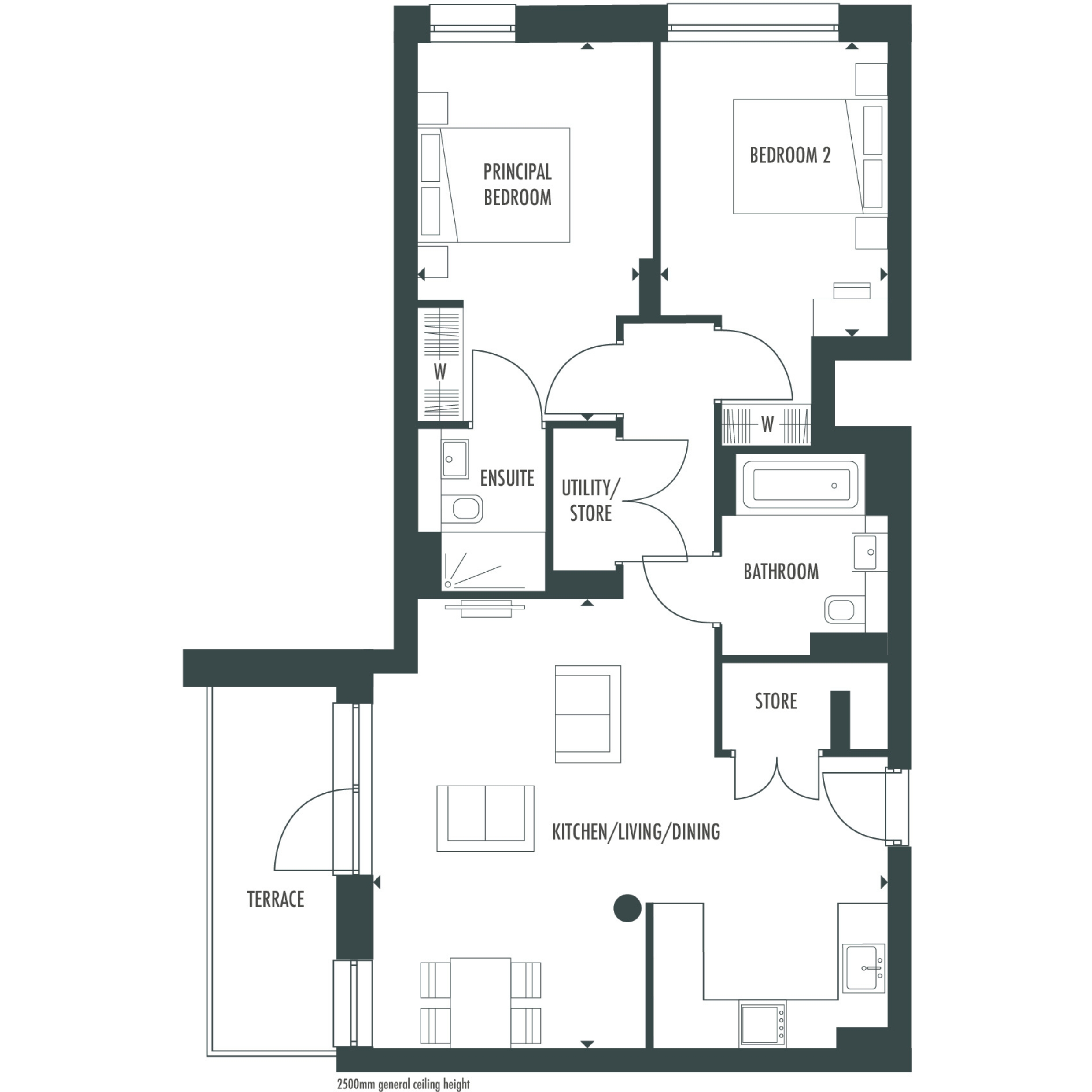 Floorplan for Plot UG.04 at West Hampstead Central